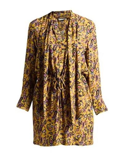 Attic And Barn Woman Mini Dress Mustard Size 6 Viscose In Multi