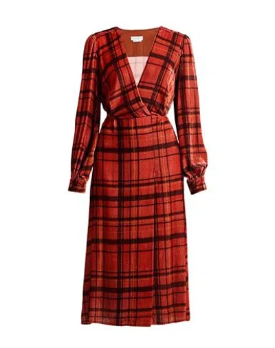 Ballantyne Woman Maxi Dress Rust Size 4 Viscose, Silk In Red