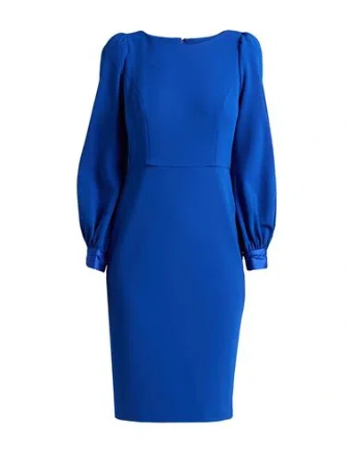 Calvin Klein Womens Ruched Knee Length Midi Dress In Blue