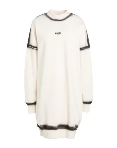 Msgm Woman Mini Dress White Size S Cotton In White
