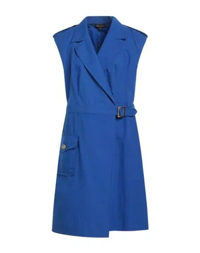 Luisa Spagnoli Woman Midi Dress Bright Blue Size 12 Cotton, Linen In Blue