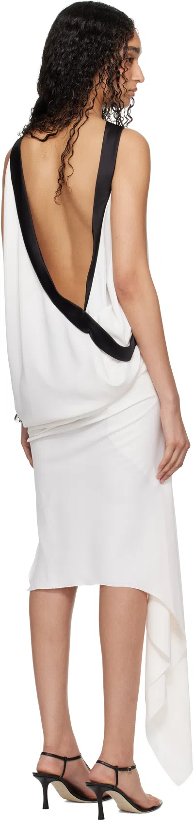 Aaron Esh Ssense Exclusive White Boat Neck Minidress In White