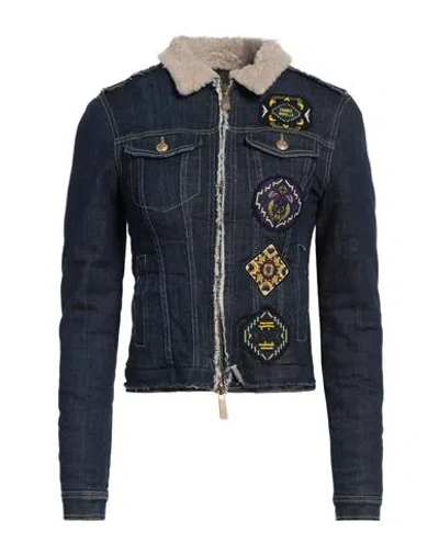 Frankie Morello Woman Denim Outerwear Blue Size Xs Cotton, Elastane In Blue