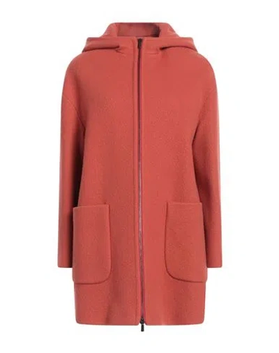 Vittorialata Woman Coat Coral Size 10 Virgin Wool, Polyamide