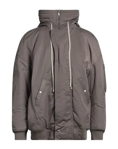 Rick Owens Drkshdw Drkshdw By Rick Owens Man Jacket Grey Size L Polyamide, Cotton In Brown