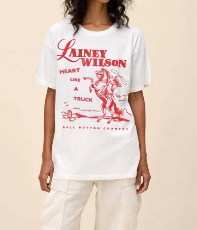 Daydreamer Lainey Wilson Bell Bottom Country Merch Tee In Vintage White In White