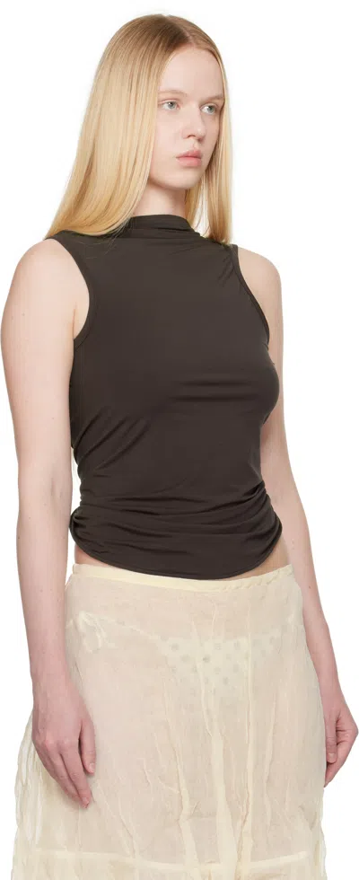 Paloma Wool Duli Asymmetrical Sleeveless Top In Brown