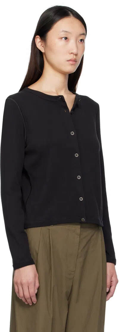 The Row Josette Silk Knit Cardigan In Black
