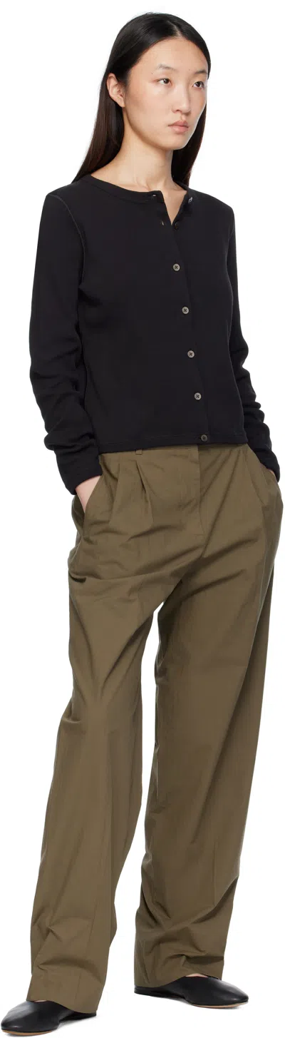 The Row Josette Silk Knit Cardigan In Black