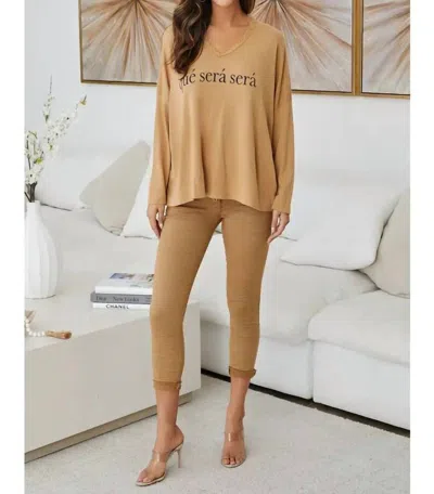 Milio Milano Crinkle Button Fly Slim Jogger In Camel