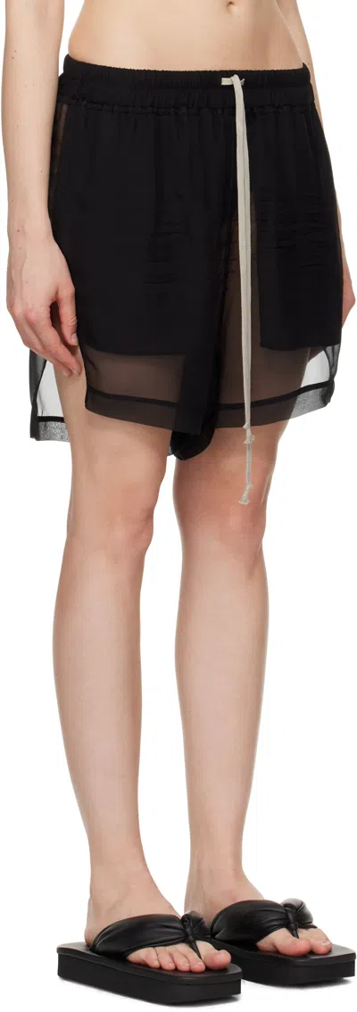Rick Owens Bermuda Shorts With Elastic Waistband And Side Slits In Black