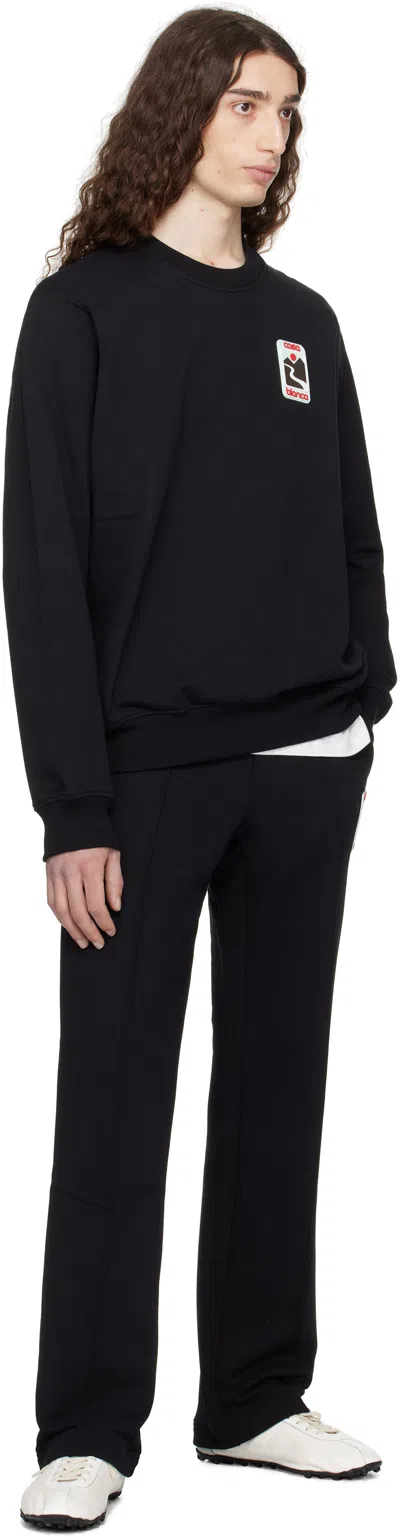 Casablanca "sunset Valley" Rubber Patch Open Hem Jogger In Black