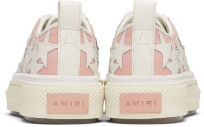 Amiri Stars Low-top Canvas Platform Sneakers In Silver