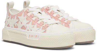 Amiri Stars Low-top Canvas Platform Sneakers In Silver