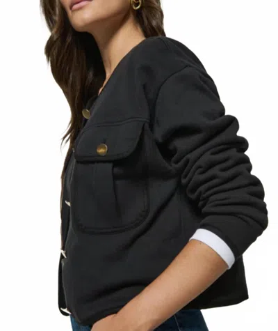 Nation Ltd Jordi Crop Cotton Jacket In Black