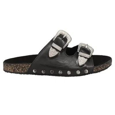 Roper Women's Desiree Buckle Sandal In Black In Animal Print