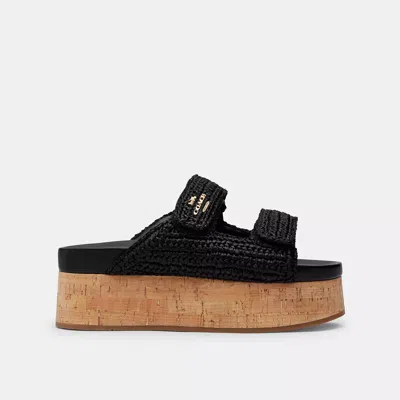 Coach Outlet Two Band Platform Slide In Black