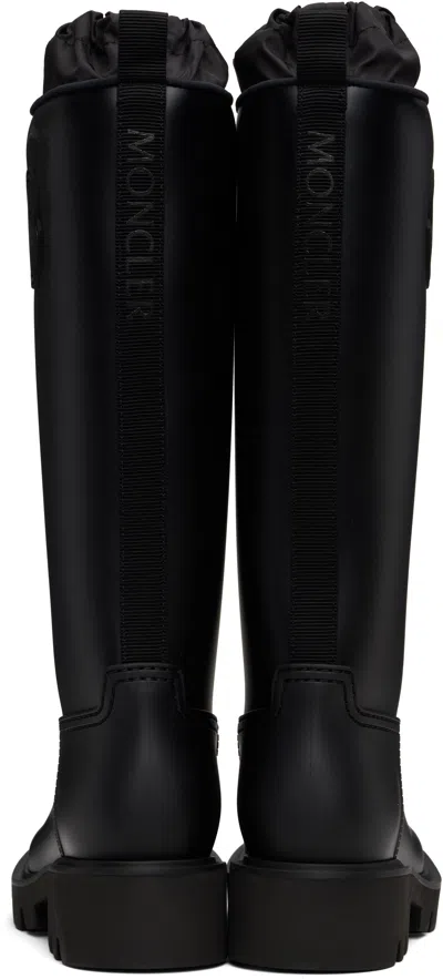 Moncler Rubber Kickstream Boots With Drawstring In Black