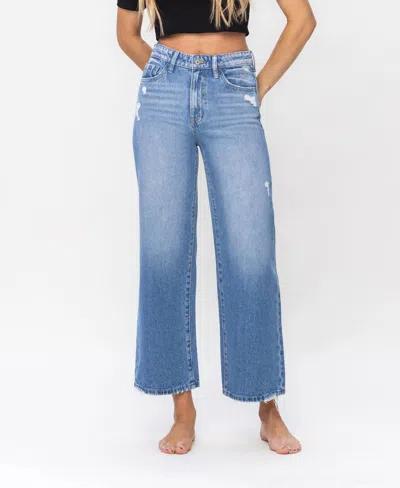 Vervet By Flying Monkey Super High Rise Wide Jeans In Restored