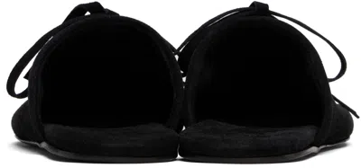Marie Adam-leenaerdt Black Bow Suede Slippers