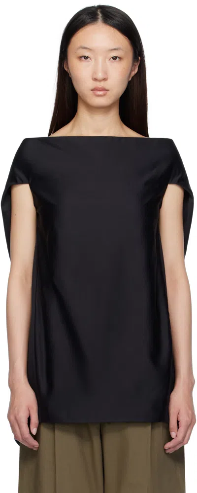 The Row Draped Asymmetric Sleeveless Top Design In Black