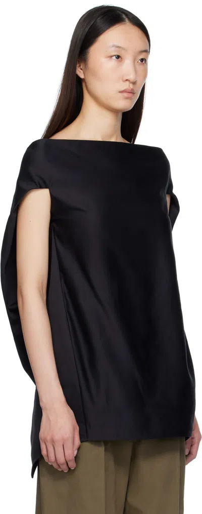 The Row Draped Asymmetric Sleeveless Top Design In Black