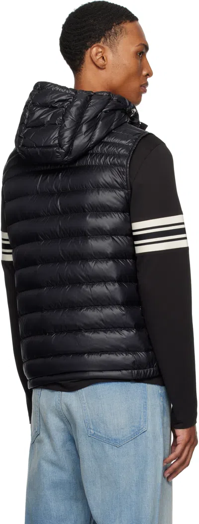 Moncler Black Orant Hooded Down Vest In Black