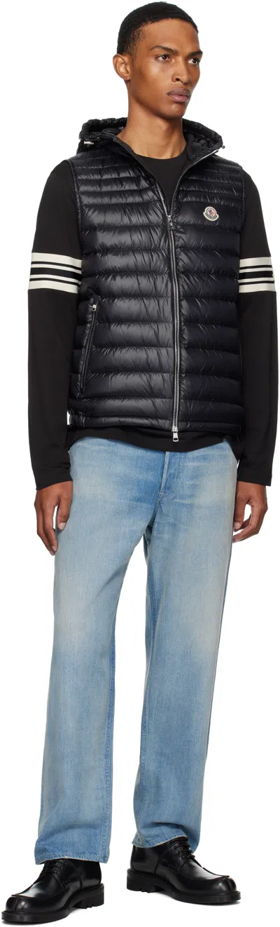 Moncler Black Orant Hooded Down Vest In Black