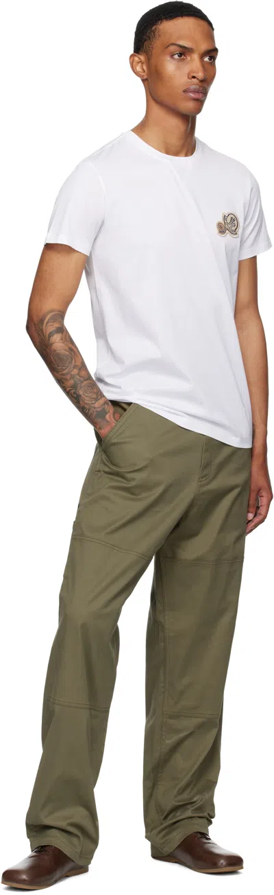 Moncler T-shirt With Double Logo Patches In White
