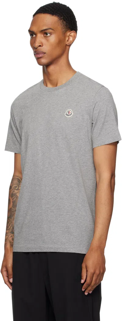 Moncler Three-pack Black Logo Patch Cotton T-shirts