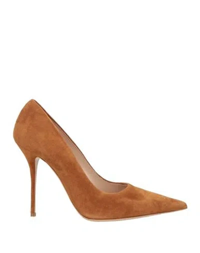 Casadei Woman Pumps Camel Size 10.5 Leather In Brown