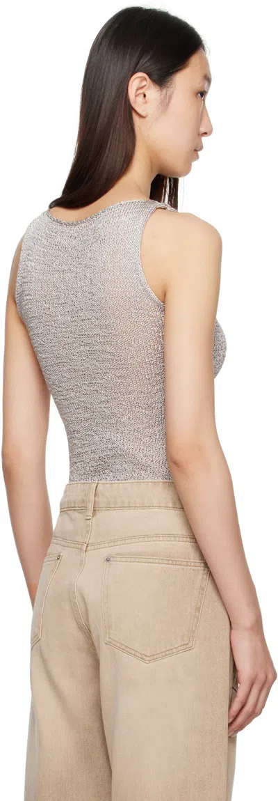 Paloma Wool Floral-embroidered Knitted Top In Gray