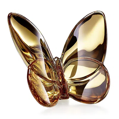 Baccarat 2.5 Lucky Crystal Butterfly In Gold In Brown