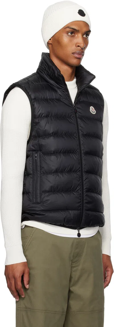 Moncler Black Rocoque Down Vest In Blue