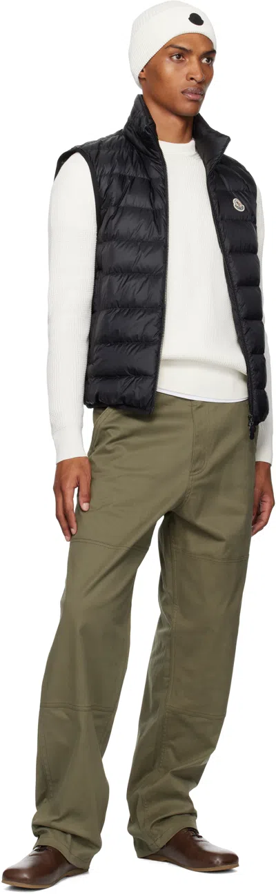 Moncler Black Rocoque Down Vest In Blue