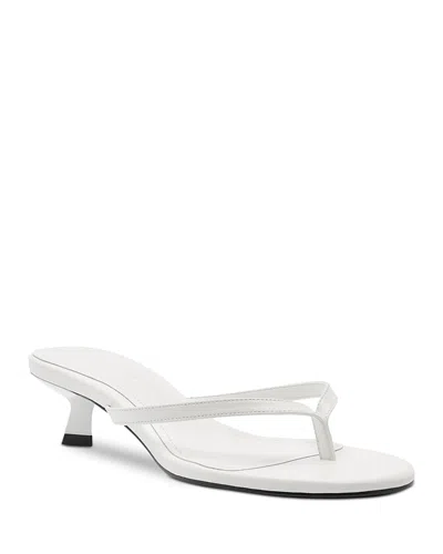 Schutz Carolyn Leather Thong Kitten Sandals In White