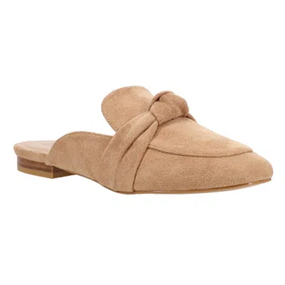 Corkys Footwear Women's Faux Suede Flats With Bow In Camel