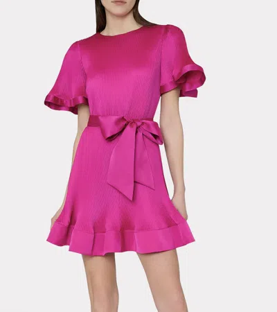 Milly Lumi Satin Dress In Pink In Pink