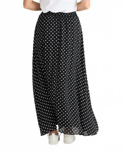 Brave + True Alias Polka Dot Skirt In Black In Black