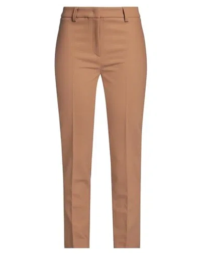 Via Masini 80 Woman Pants Camel Size 10 Polyester, Virgin Wool, Elastane In Brown