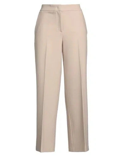 Via Masini 80 Woman Pants Beige Size 12 Polyester, Virgin Wool, Elastane In Neutral