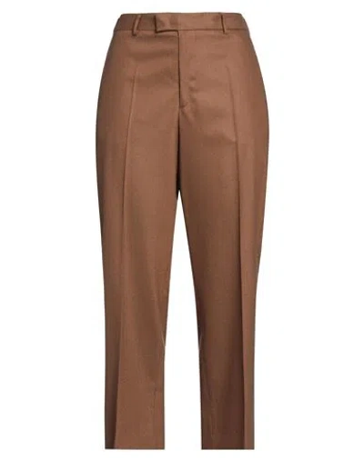 Pt Torino Woman Pants Camel Size 8 Virgin Wool, Cashmere, Elastane In Brown