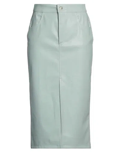 Vicolo Woman Midi Skirt Light Green Size S Polyester, Polyurethane In Green