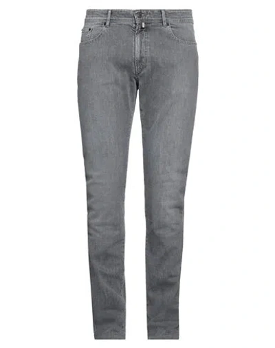 Van Laack Man Jeans Grey Size 35 Cotton, Elastane