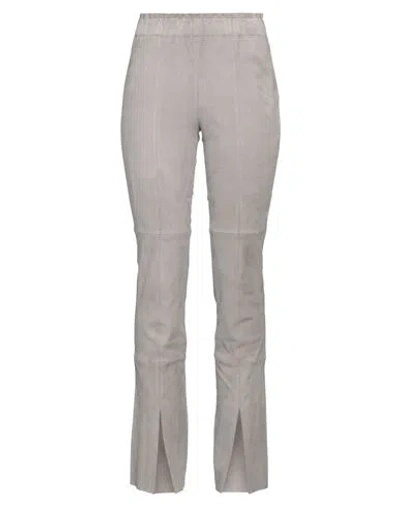 Iris Von Arnim Woman Pants Grey Size 8 Lambskin In Gray