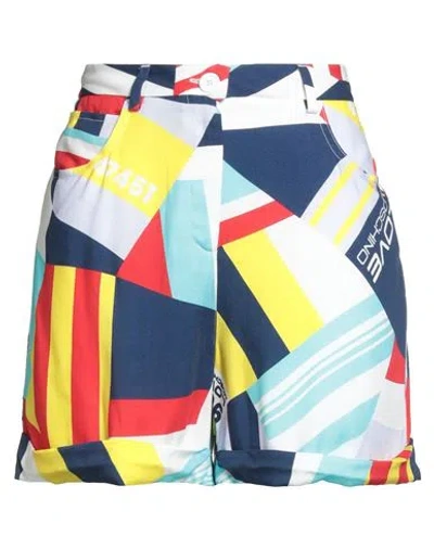 Love Moschino Woman Shorts & Bermuda Shorts Blue Size 10 Viscose In Multi