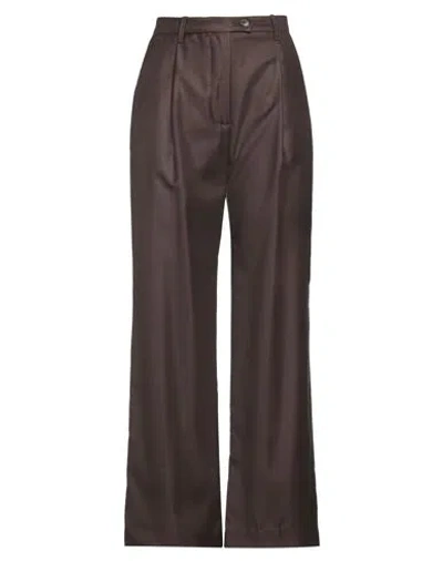 Nine In The Morning Woman Pants Chocolate Brown Size 27 Wool, Silk In Brown