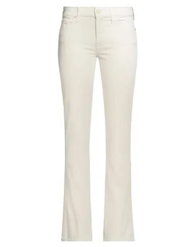 7 For All Mankind Woman Pants Cream Size 31 Cotton, Modal, Polyester, Elastane In White