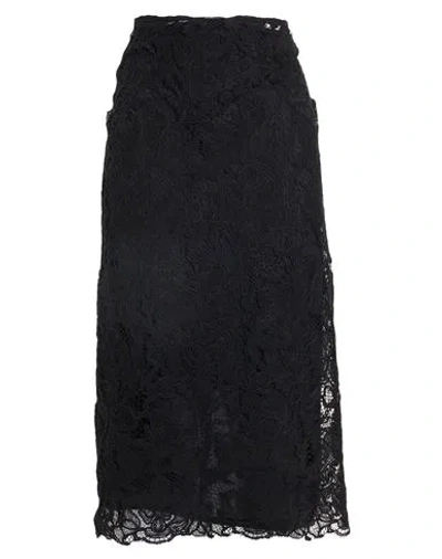 Fabiana Filippi Woman Midi Skirt Black Size 6 Cotton, Polyester, Nylon, Acrylic, Wool In Black