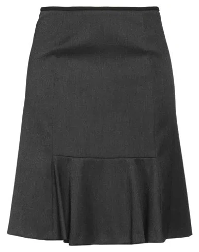 Calvin Klein Woman Midi Skirt Charcoal Size 10 Polyester, Rayon, Elastane In Black